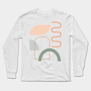 Organic Shapes in Neutral Earth Tones Long Sleeve T-Shirt